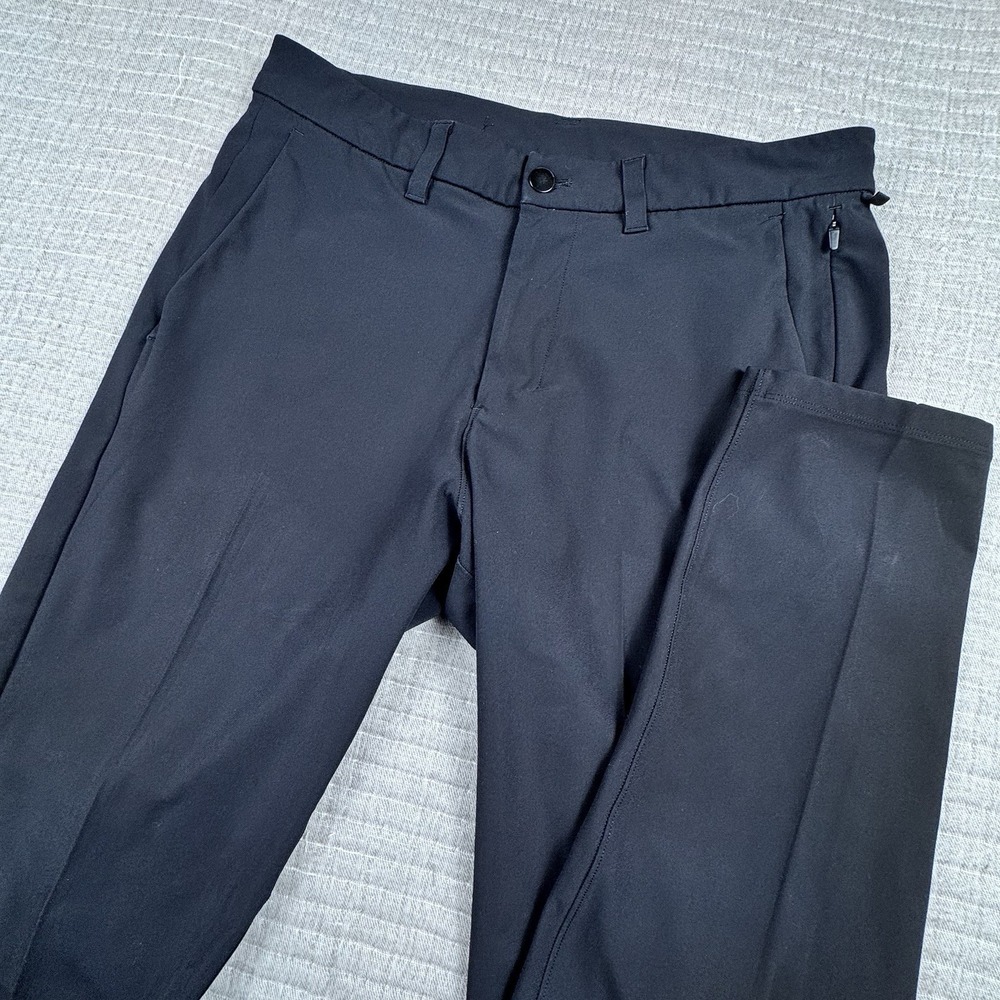 Lululemon Commission Slim Pant Men 32x30 Black Warpstreme Golf Chino Performance
